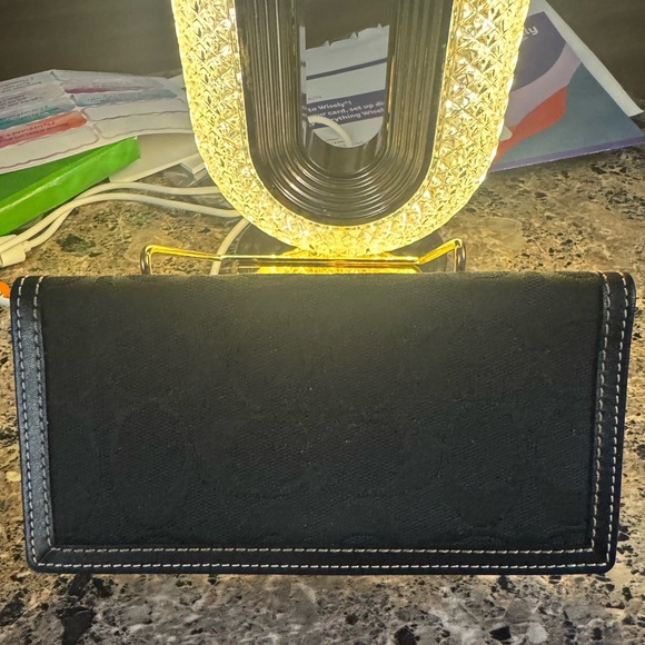 Coach Handbags - Coach Signature Black Women's Checkbook Wallet